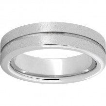Serinium Pipe Cut Band with a 1mm Groove and Stone Finish
