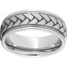 Serinium Rounded Edge Band with Weave Laser Engraving