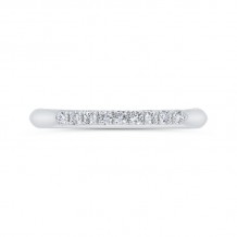 Shah Luxury 14K White Gold Round Cut Diamond Wedding Band