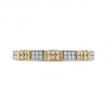 Shah Luxury 14K Two-Tone Gold Round Diamond Eternity Wedding Band