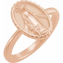 14K Rose Miraculous Medal Ring