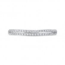 Shah Luxury 14K White Gold Double Row Diamond Wedding Band with Euro Shank