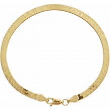 14K Yellow 3.8 mm Solid Flexible Herringbone Chain 7 Bracelet