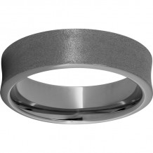 Rugged Tungsten  6mm Concave Band with Stone Finish