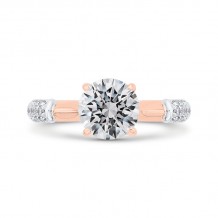 Shah Luxury 14K Two-Tone Gold Diamond Engagement Ring (Semi-Mount)