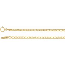 14K Yellow 2.25 mm Curbed Anchor 7 Chain