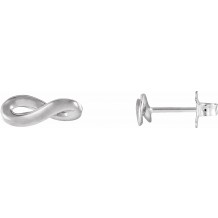 14K White Infinity-Inspired Earrings