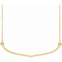 14K Yellow Freeform Bar 16-18 Necklace