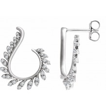 14K White 1/2 CTW Diamond Earrings