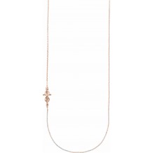 14K Rose Infinity-Inspired Off-Center Sideways Cross 16 Necklace