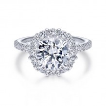 Gabriel & Co. 14k White Gold Contemporary Halo Engagement Ring