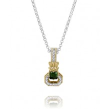 Vahan 14k Gold & Sterling Silver Chrome Diopside Pendant