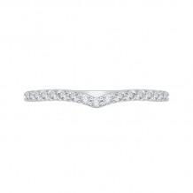 Shah Luxury 14K White Gold Round Diamond Wedding Band