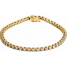 14K Yellow 3 1/2 CTW Diamond Line 7 1/4 Bracelet