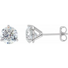 14K White 1/5 CTW Diamond Stud Earrings