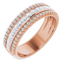 14K Rose 1 1/8 CTW Diamond Anniversary Band