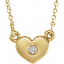 14K Yellow .03 CTW Diamond Heart 16 Necklace