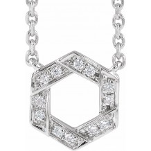 14K White .06 CTW Diamond Geometric 16-18 Necklace