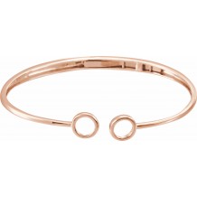 14K Rose Hinged Circle Cuff 7 Bracelet