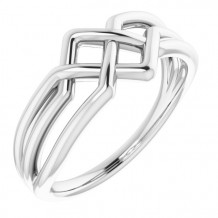 14K White Geometric Ring