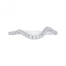 Shah Luxury 14K White Gold Round Diamond Wedding Band