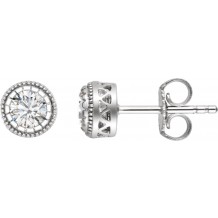 14K White Sapphire April Birthstone Earrings