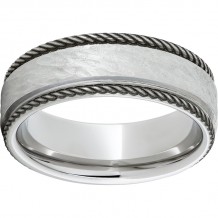 Serinium Flat Band with Rope-Style Rounded Edges and Bark Hand Finish