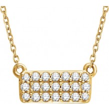 14K Yellow 1/6 CTW Diamond Cluster 16-18 Necklace