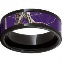Black Diamond Ceramic Pipe Cut Band with Realtree AP Purple Inlay