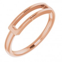 14K Rose Open Bar Ring