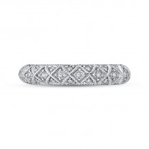 Shah Luxury Round Diamond Half-Eternity Wedding Band In 14K White Gold