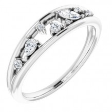 14K White 1/6 CTW Diamond Negative Space Ring
