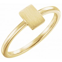 14K Yellow 7x5 mm Rectangle Signet Ring