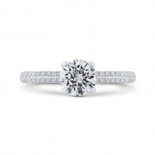 Shah Luxury 14K White Gold Diamond Engagement Ring (Semi-Mount)