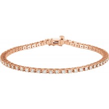 14K Rose 2 1/4 CTW Diamond Line 7 1/4 Bracelet