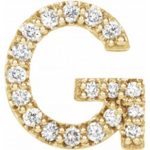 14K Yellow .06 CTW Diamond Single Initial G Earring