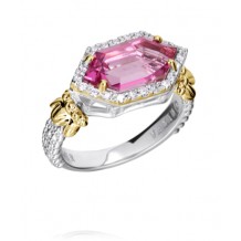 Vahan 14k Gold & Sterling Silver Pink Topaz Ring