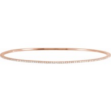 14K Rose 1 CTW Diamond Stackable Bangle 8 Bracelet