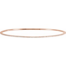 14K Rose 1 CTW Diamond Stackable Bangle 8 Bracelet