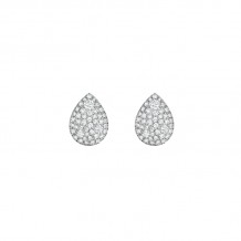 Henri Daussi White Platinum Diamond Stud Earrings