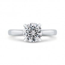 Shah Luxury 14K White Gold Round Diamond Engagement Ring (Semi-Mount)