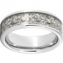 Serinium Pipe Cut Band with 5mm Silver Leaf Inlay