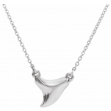 Platinum Shark Tooth 16-18 Necklace