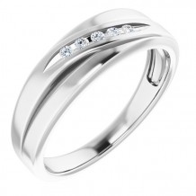 14K White 1/10 CTW Diamond 5-Stone Band