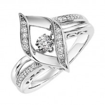 Gems One Silver (SLV 995) & Diamonds Stunning Fashion Ring - 1/6 ctw