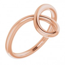 14K Rose Looped Bypass Ring