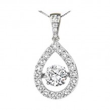 Gems One 14KT White Gold & Diamond Rhythm Of Love Neckwear Pendant    - 1/3 ctw