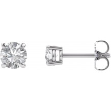 14K White 4.5 mm Round Forever Oneu2122 Moissanite Earrings