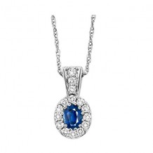 Gems One 14Kt White Gold Diamond (1/8Ctw) & Sapphire (1/4 Ctw) Pendant