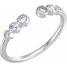 14K White 1/4 CTW Diamond Negative Space Ring